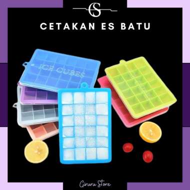 Cetakan Es Batu Silikon 15 & 24 Cube / Cetakan Es Batu Silikon kotak / Tempat Es Batu Silikon MERAH 