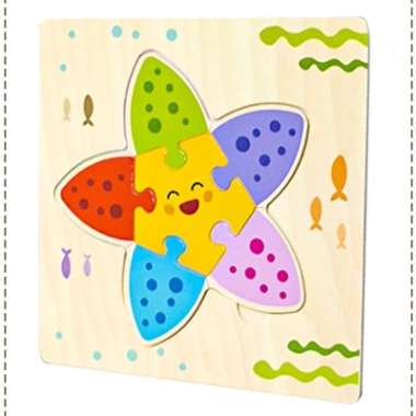 ONTY Cartoon Wooden Puzzle Mainan Edukasi Montessori Anak - 3 Tahun Keatas No. 1