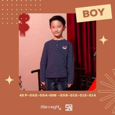 Little X∙eight Boy Aariq T Shirt - Kaos Lengan Panjang Anak Laki-laki 11-12 tahun