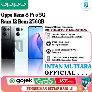 Oppo Reno 8 Pro 5G Ram 12 Rom 256GB Glazed Black