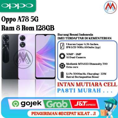 Oppo A78 5G Ram 8 Rom 128GB Glowing Black
