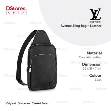 Louis Vuitton Avenue Sling Bag - Leather - Black