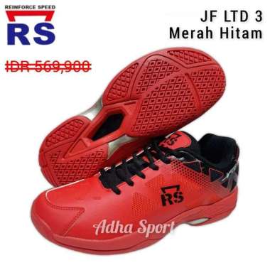 Sepatu Badminton RS JF LTD 3 / JF LTD 3 Merah Hitam Original Bulutangkis Adha Sport 45