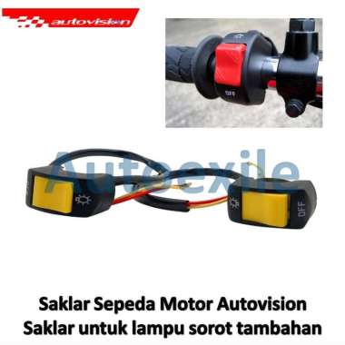 Saklar Autovision untuk on off lampu sorot tambahan di stang sepeda motor Universal Switch for Motor