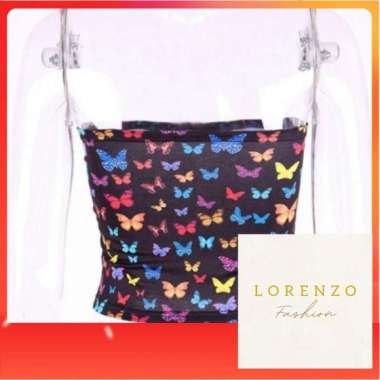 Kemben Butterfly Effect Kemben Wanita Tank Top Kemben Tanpa Tali Hitam