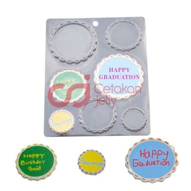 Cetakan Jelly Cetakan Cokelat Coklat Praline Craft Papan Nama Bulat Bingkai 7 Cav