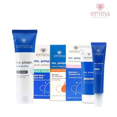 Paket Emina Ms Pimple Acne Solution Complete Care - Skincare Jerawat 6 in 1 (6pcs)
