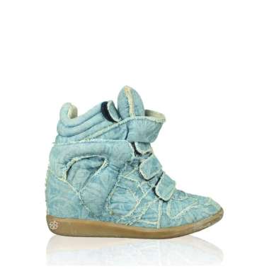Isabel Marant Ankle Booties In Blue Denim Sneakers 38