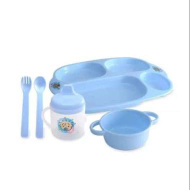 Lusty Bunny Tempat Makan Bayi Plate Set Peralatan Makan Bayi putih