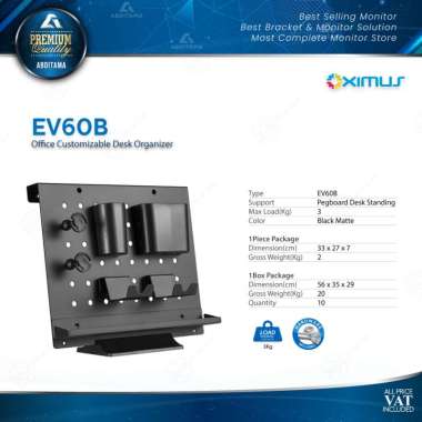 Pegboard Standing Meja DIY Organize Stationery Besi Kokoh OXIMUS EV60