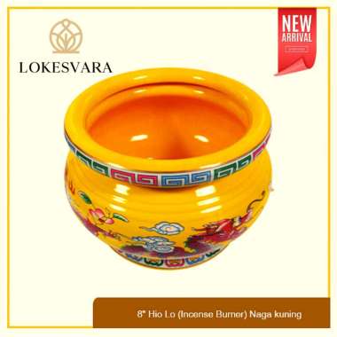 Tempat Bakar Dupa / Hiolo / Bokor / Hio Lo Naga Kuning 8" kuning kuning