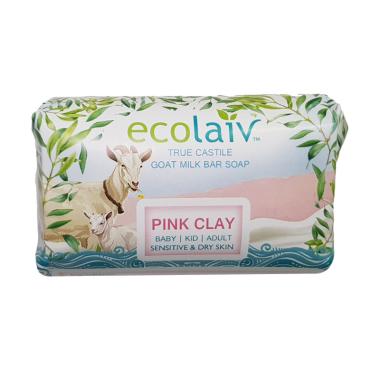 Jual Ecolaiv True Castile Goat Milk Pink Clay Bar Soap