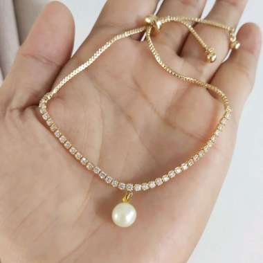Gelang Serut Permata Mutiara Laut Lengkap Sertifikat Keaslian