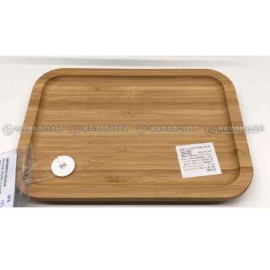 Tutup wadah makanan persegi panjang bambu 21x15cm WMO IK1906