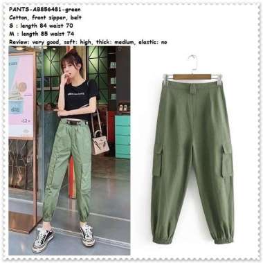 AB856481 Celana Panjang Joger Jogger Kargo Cargo Wanita Korea Import S