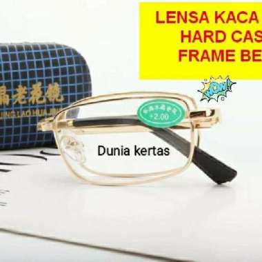 Kacamata Baca Lipat Lensa Kaca Frame Besi Plus2.5