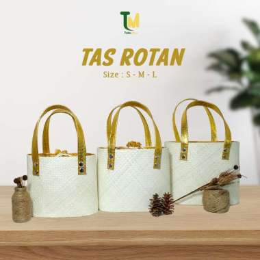 TAS ROTAN MODEL OVAL RATTAN ROTAN ANYAM BAG SELEMPANG BAHU HANDBAG WANITA KEKINIAN SIMPLE SIMPEL KON