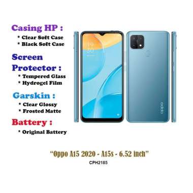 Oppo A15 2020 - A15s - 6.52 inch - Case - Screen Protector - Battery - Dll Clear Soft Case