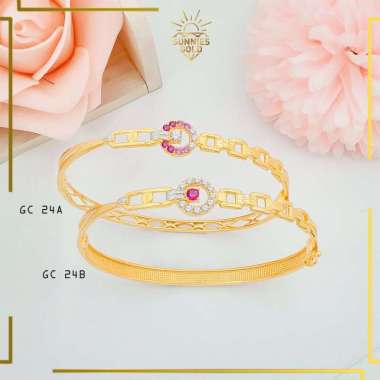 GELANG EMAS ASLI KADAR 375% DAN KADAR 300% GELANG EMAS WANITA ELEGAN GC 24 24 B (8K)