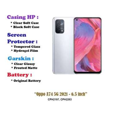 Oppo A74 5G 2021 - 6.5 inch - Case - Screen Protector - Battery - Dll Clear Soft Case