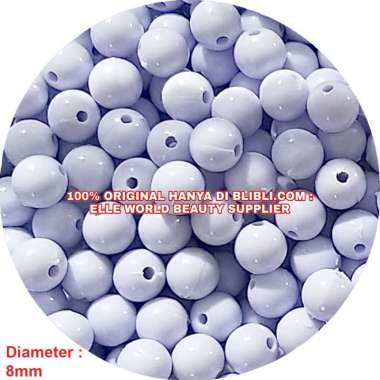 20GR - MOTE SUSU BULAT MANIK MANIK SUSU PASTEL 8MM BIRU MUDA MOTE KAPUR MANIK KAPUR HANDCRAFT AKSESO