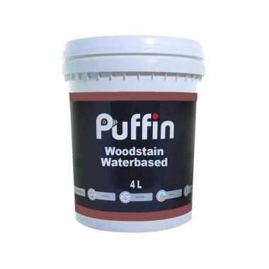 Puffin Woodstain Waterbased Vernis Cat Kayu [4 L] Clear Gloss JABODETABEK