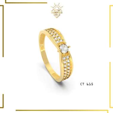 CINCIN EMAS ASLI KADAR 375/8 KARAT DAN KADAR 300/6 KARAT CINCIN EMAS WANITA SIMPEL MEWAH MODEL BARU 