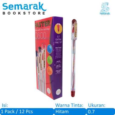 Faster High Grade C600 Pulpen - [1 Pack / 12 Pcs] Hitam