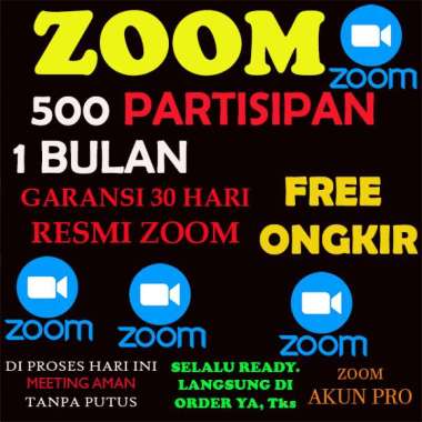 Jual Zoom Meeting PRO 100 Lisensi 1 Bulan Online April