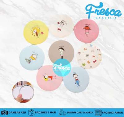 Kaca Bulat / Round Mirror Cermin Portable Cermin Mini Cermin Lipstick / Cermin Kaca Mini - Warna Ran