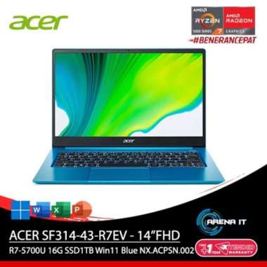 ACER SWIFT 3 SF314-43-R7EV - Blue [AMD Ryzen7-5700U / 16G / SSD 1TB / 14inch / FHD / WIN11 / OHS / N