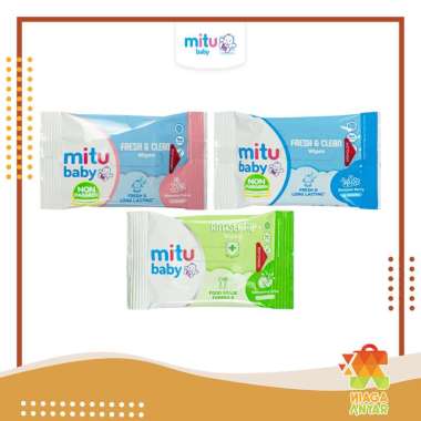 NA Mitu Tisu Basah Baby Wipes / Mitu Tisu Basah Sachet Isi 4 Sheet / Mitu Baby Tisu Basah Bayi Hijau