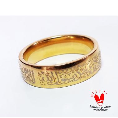 Vee Tauhid Islam Muslim Ukiran Lafadz Allah Cincin Arab EMAS