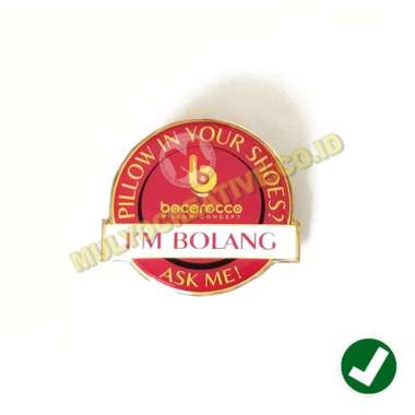 Plat Nama Kuningan Name Tag Bentuk Custom Nama Dada Bentuk Bunga Mulyocreative