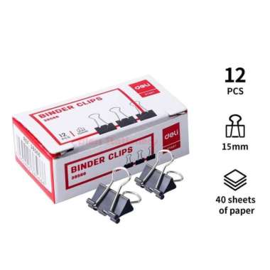 Binder klip DELI Binder clip Penjepit kertas Klip kertas 15 mm