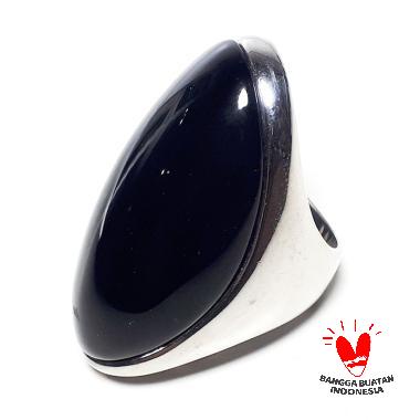 Vee Titanium Exclusive Batu Giok M11 Cincin Wanita hitam