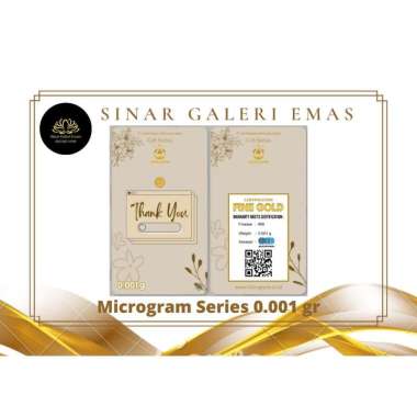 MICROGRAM GIFT SERIES 0.001 gr TERMURAH Emas Mini Emas Batangan Logam Mulia 24 Karat Bersertifikat R