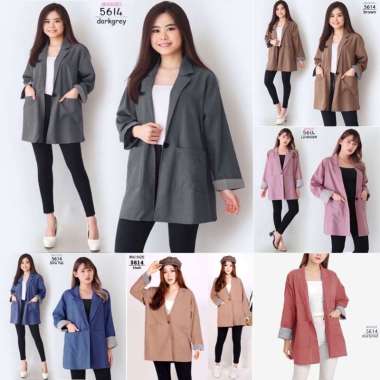 Baju Blazer WANITA 5614 BIGSIZE JUMBO LD 120cm OVER Big Size XXL XXXL KOREAN STYLE OUTER KERJA KANTO
