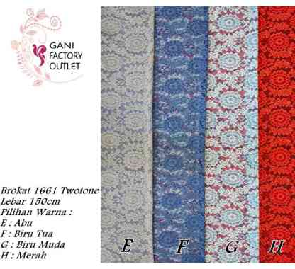 Kain Brokat Meteran Lebar 150 cm Kode 1661 Biru Muda Twotone