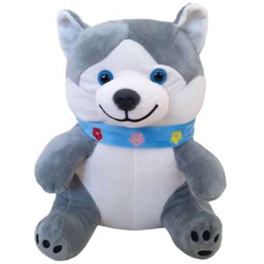 HEAVEN Boneka Anjing Duduk, Cute Sitting Buldog - Husky Ukuran L Husky