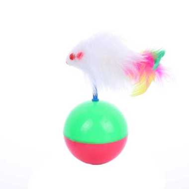 Mainan Kucing Tumbler Bola Bulu Tikus Ball Cat Toy Hamster Goyang