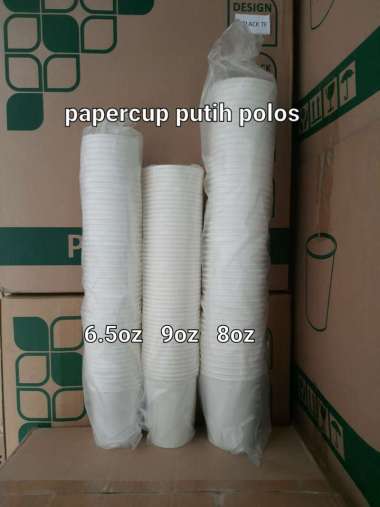 papercup/paper cup/gelas kopi PUTIH POLOS 6.5oz/8oz/9oz @50pcs 9oz