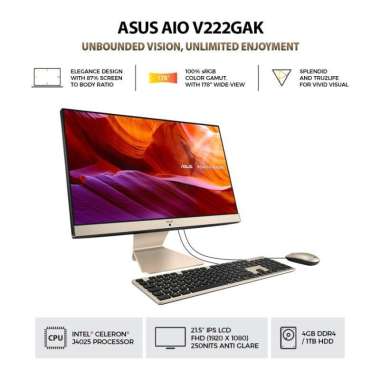 Jual Aio Asus V222 Gak Ba141 W Celeron J4025 4 Gb 1 Tb Hdd W11 Black