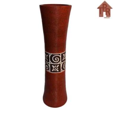 Vas Sudut| Vas Langsing Ukir Dayak T80  Hitam