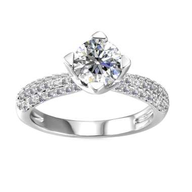 Thea Ring - Cincin Moissanite Diamond by Her Jewellery GRA 6