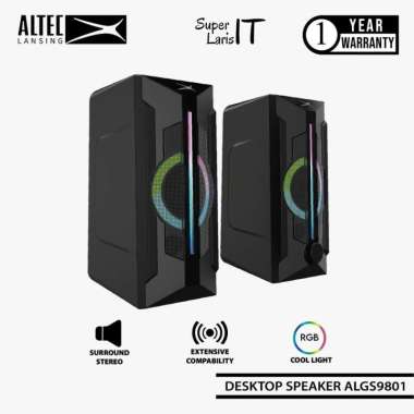 Speaker Altec Lansing 2.0 RGB ALGS9801 Stereo RGB Light Komputer/Laptop