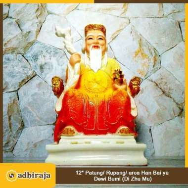 Rupang Patung Arca Buddha Dewa Bumi Di Zhu Gong Han Bai Yu 12"
