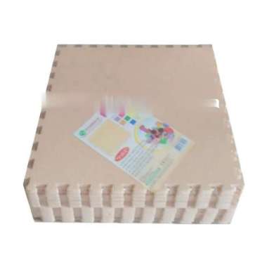 Alas Lantai Puzzle Matras Busa Karpet Warna Sponge Evamat Polos Tikar - Orange Crem