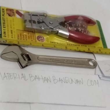 PAKET KUNCI INGGRIS 8 INCH 200MM BENGKEL MOTOR TANG MATA AYAM 2 IN 1