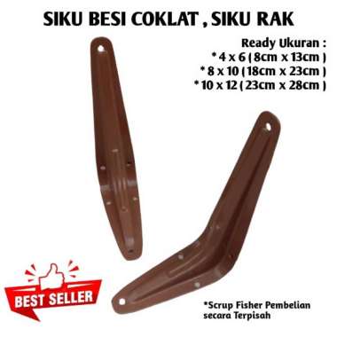 Siku Besi Ambalan Coklat Rak Penyangga papan rak dinding Rak Sudut 10x12(23cm x 28cm)